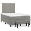 Vidaxl Letto Continentale Con Materasso, Grigio Chiaro, 120X200Cm, Velluto