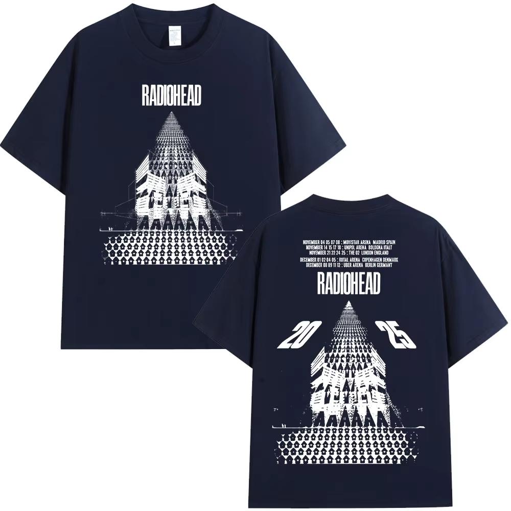 Radiohead Return To The Road European Tour T Shirts Fashion Rock Band T-shirt Men Women Cotton Oversized T-shirt