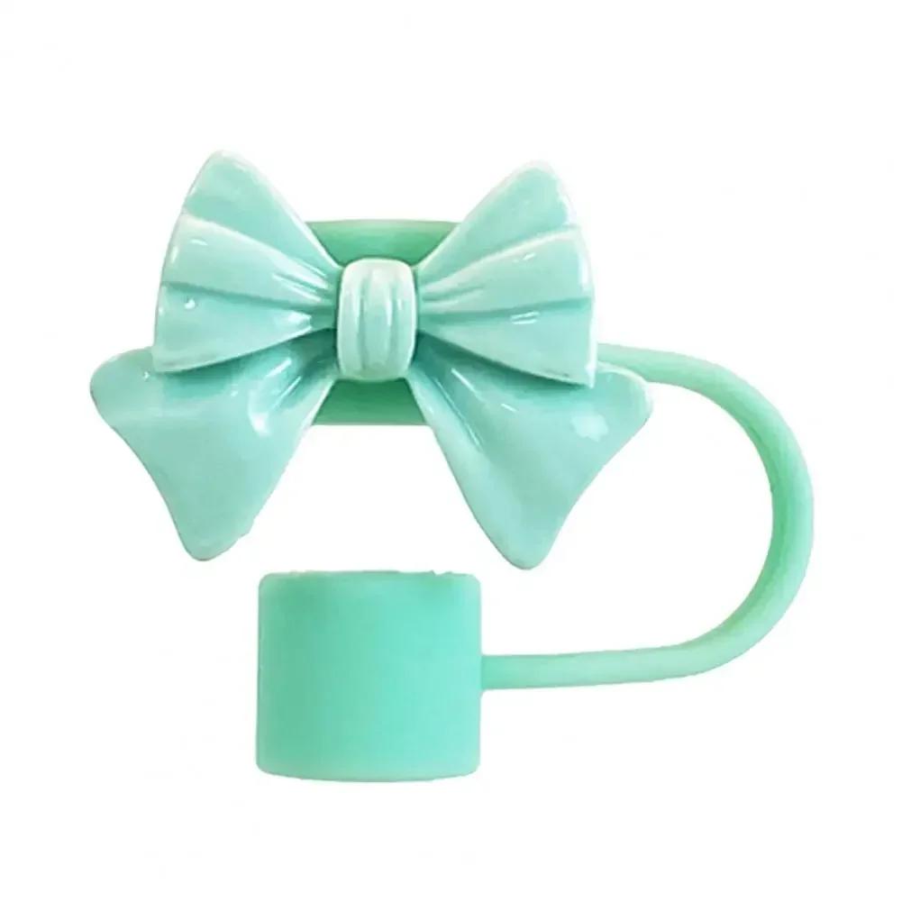 New Cute Bow Straw Cap Covers Silicone Straw Toppers Cap For Stanley Cups Accessories Straw Dust Cap For 10mm Diameter Straws