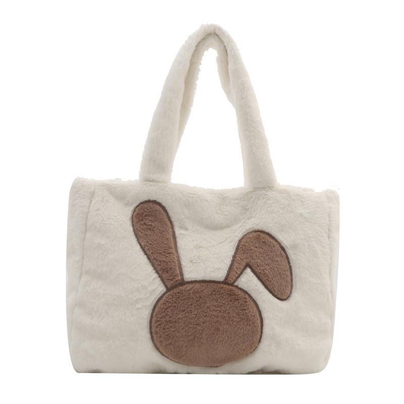 Large Capacity Plush Tote Bag Women Winter New Street Fashion Shoulder Bag