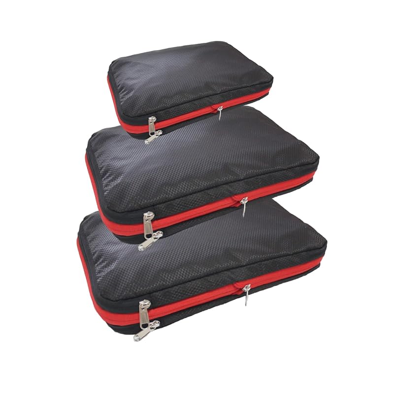 

[HJ Selection] travel pouch business trip compression pouch folding school trip bag 2 nights 3 days 2way compact men s ladies (black, Set of 3 SML)