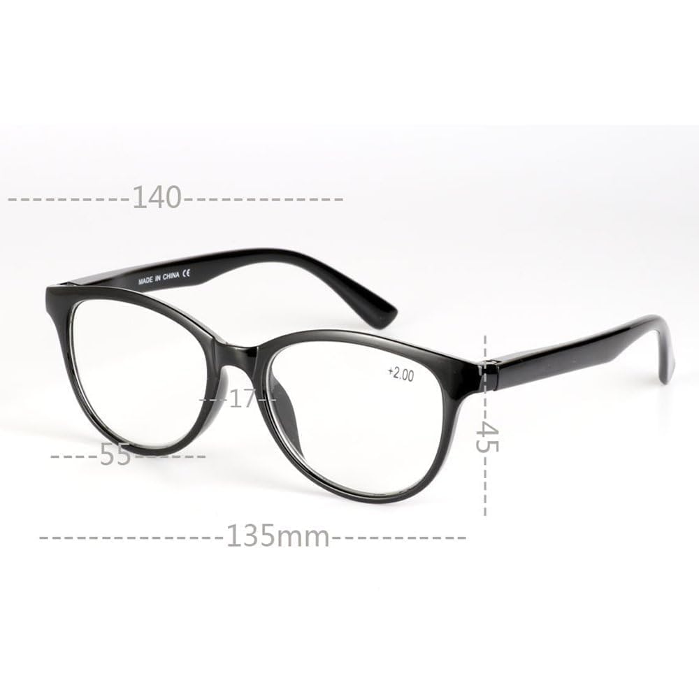 Reading Stylish Reading Frequency to [Yellowrock] Glasses, Glasses, Men's, Women's, Glasses, "+1.0 +3.5" (+2.0, Black)