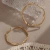 LNCHRAN Gold Copper Textured Spring Hoop Earrings for Women
