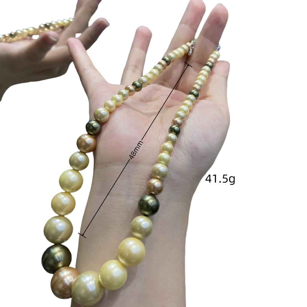 Gradual Change Size Bead Necklace Femininity Light Luxury Design Sense Collarbone Chain Retro Neck Chain