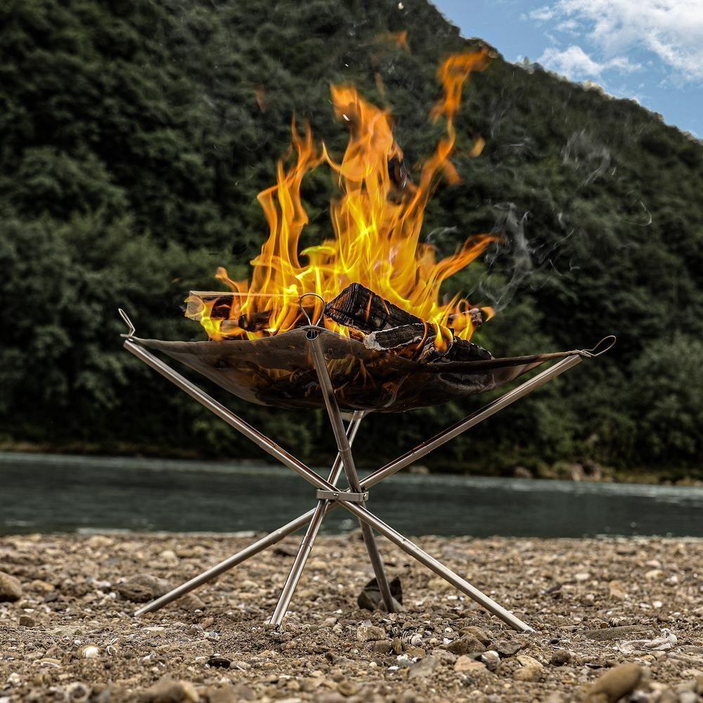 Stainless Steel Folding Fire Pit for Camping, Picnics, and Barbecues