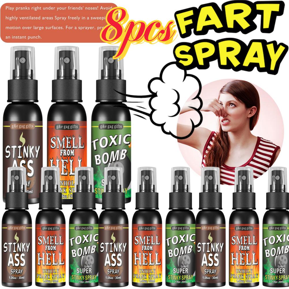 30ml Fart Gag Spray Prank Joke Plastic Smelly Stinky Gags Party Supplies Liquid Fart Gag for Adults Kids Non Toxic for Halloween