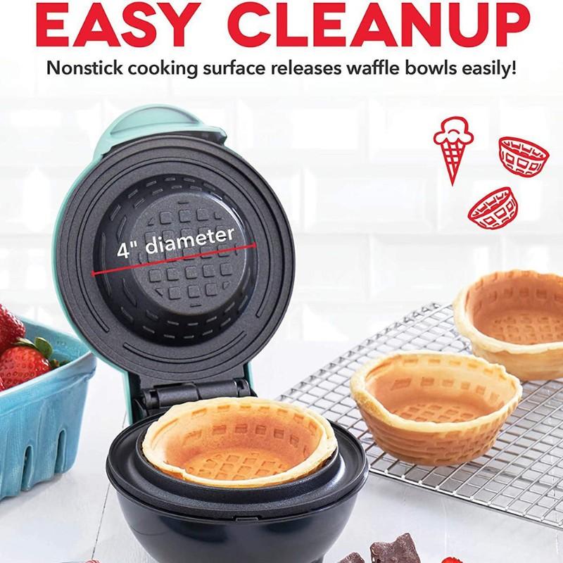 Electric Waffle Bowl Maker For Breakfast Indicator Light And Cool Touch Handle, Perfect For Homemade Ice Cream Cups & De US