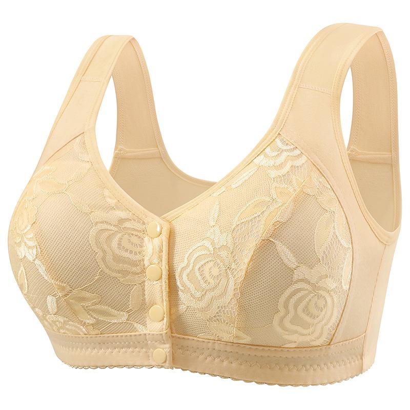 Plus Size Bra for Mature Women Front Closure Thin Tank Top Bra Wireless Comfortable Supportive Full Coverage Everyday Underwear