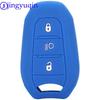 Jingyuqin Shell Cover Holder Car Key Fob Case For Peugeot 208 DS3 5008 DS5 DS6 For Citroen C4 C5 X7 Silicone Rubber Smart