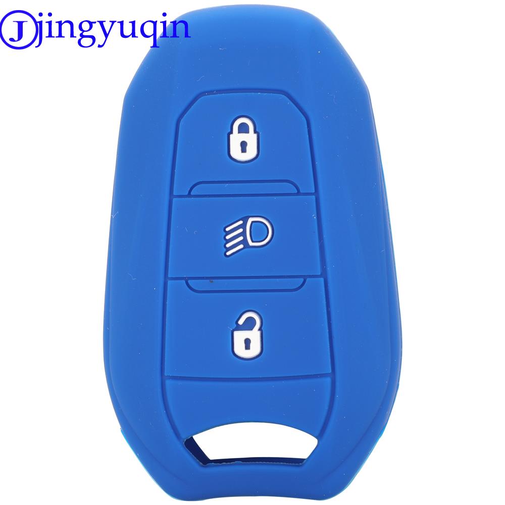 Jingyuqin Shell Cover Holder Car Key Fob Case For Peugeot 208 DS3 5008 DS5 DS6 For Citroen C4 C5 X7 Silicone Rubber Smart