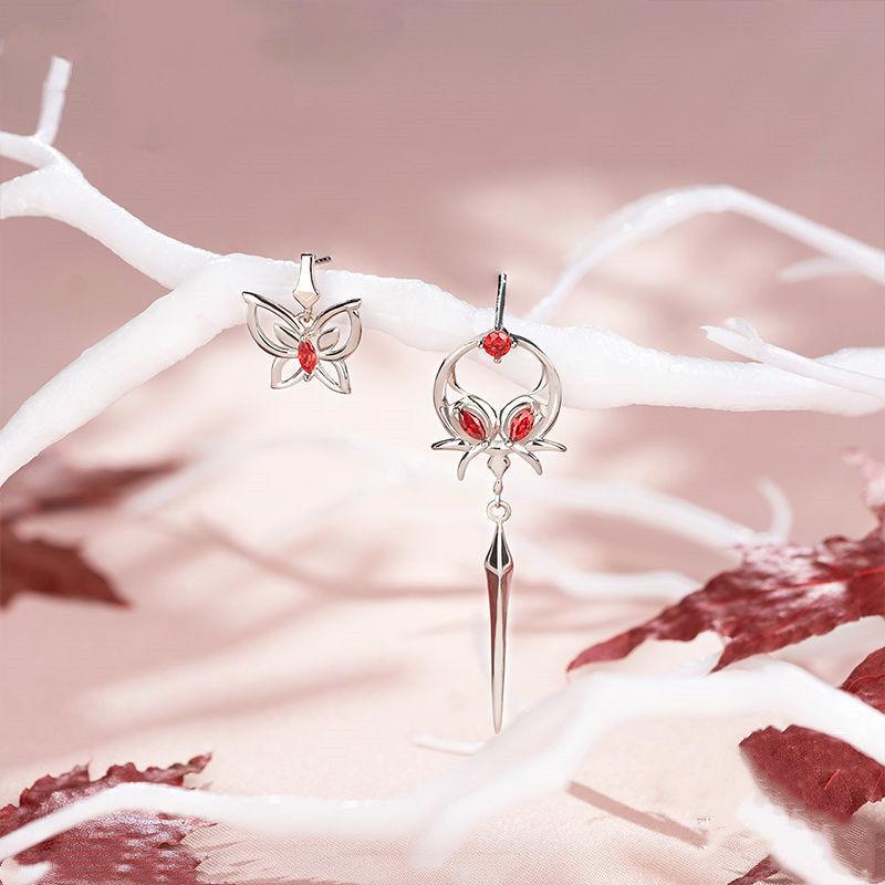 1Pair Anime Tian Guan Ci Fu Earring Heaven Official'S Blessing Hua Cheng Xie Lian Women Irregular Ear Stud Pendant Jewelry Gifts