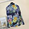 Spring Autumn Cotton Linen Casual Fashion Floral Print Shirt Ladies Loose