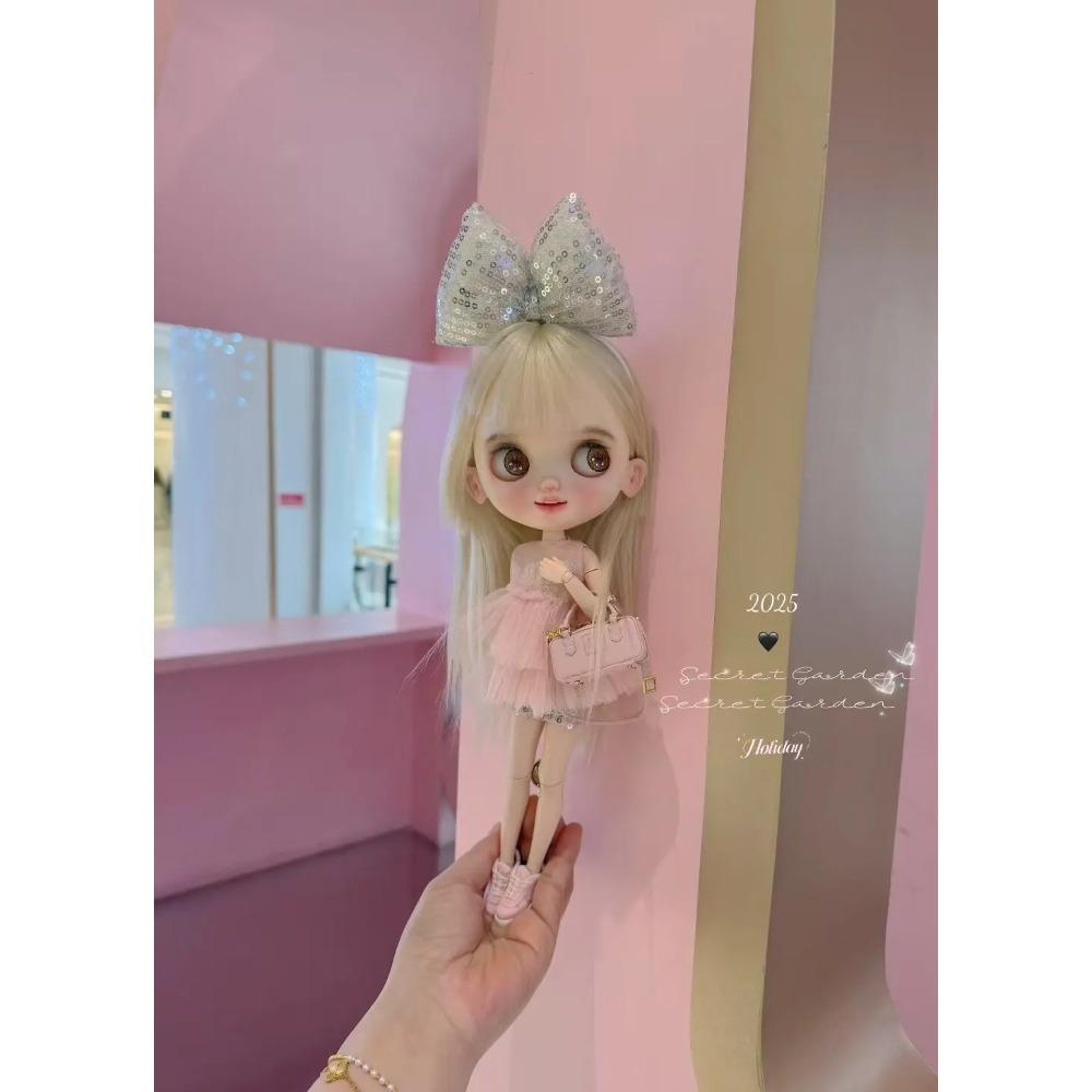 Blyth OB24 Doll's Clothes Accessory Pink Chiffon Skirt And White Lace Skirt Fit Female Action Figure Body DIY Toys For Gift