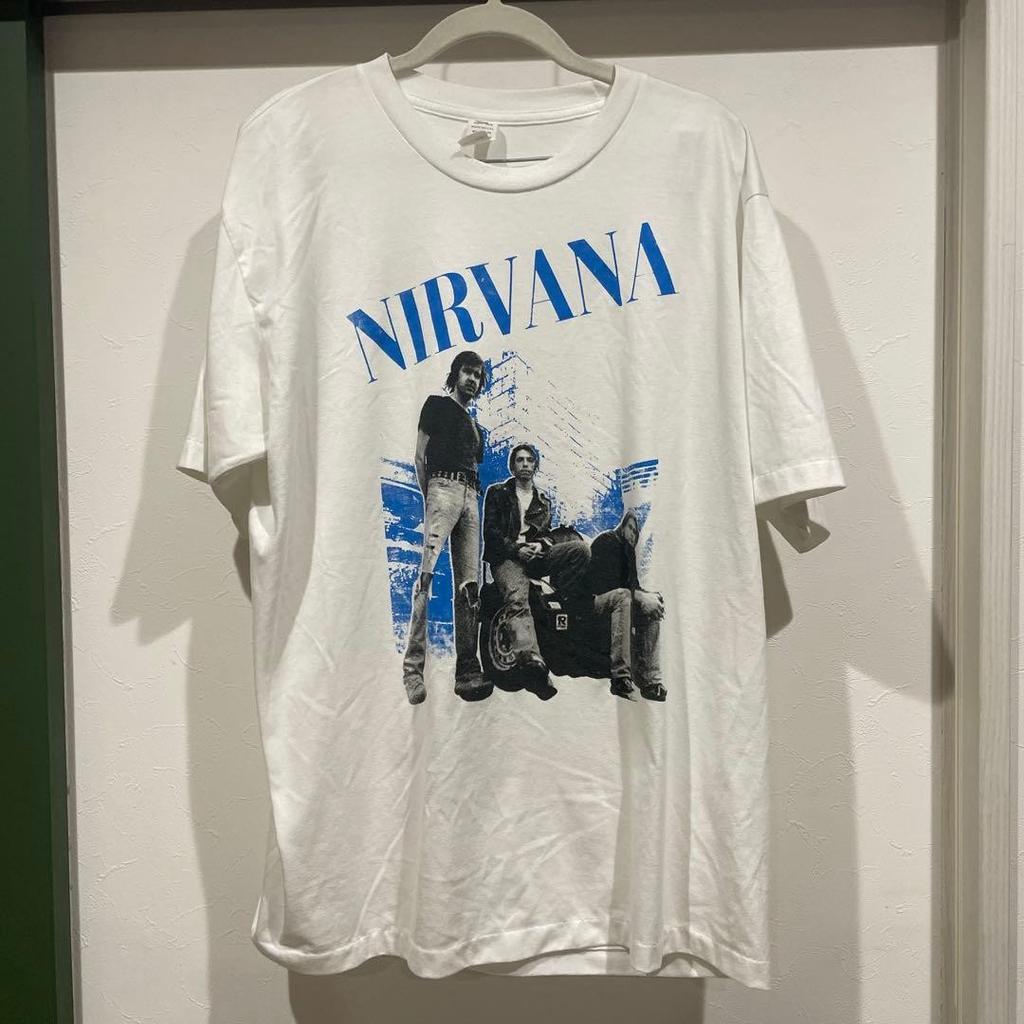 Nirvana White XL T-shirt 90s Vintage Rock Band Casual Crew Neck