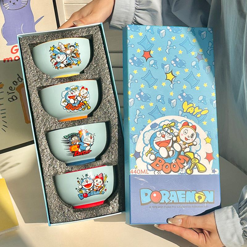 Cute ceramic rice bowl household fruit dessert bowl tableware gift box housewarming gift No specifications
