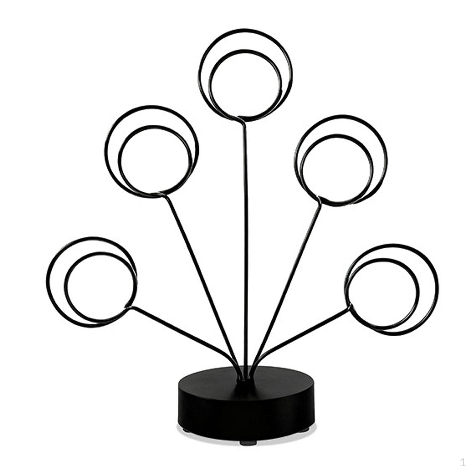 

5 Branch Family Tree Picture Frame Holder Desktop Photo Wedding Card Display чорний