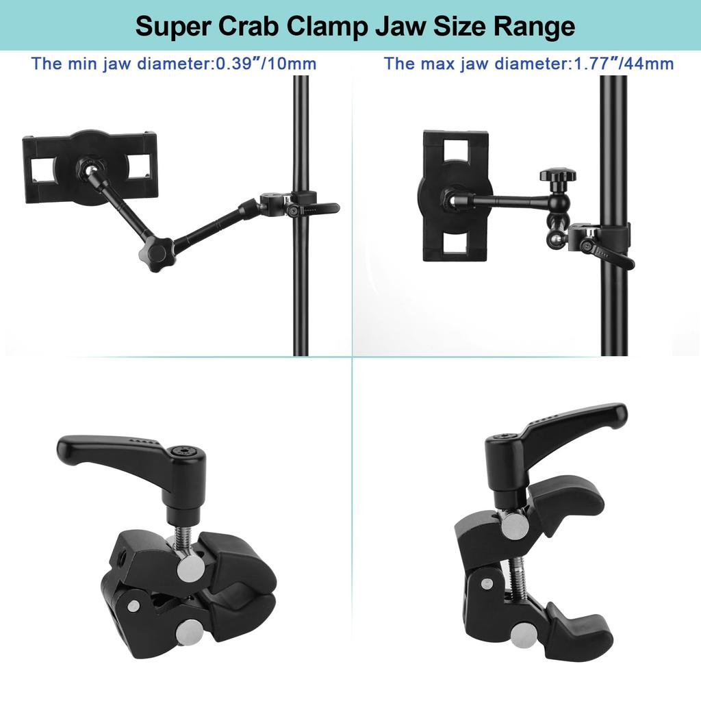 Mippko Tablet Holder for Microphone Stand and Microphone Music Compatible with Inch LG G and Long Aluminum Alloy MK58 Stand, 4.7-12.9 iPad, Nexus,