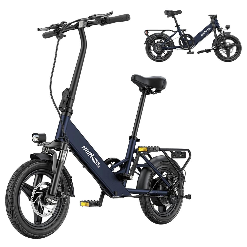 HillMiles Mile 1 Folding E-Bike: 250W, 60km Range, 14" Tires, 23kg, Lightweight, - Urban Commuting