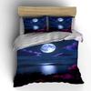 Moonlit Night Landscape Decor Soft Comfortable Duvet Cover Bedding Set Included 1*Duvet Cover & 2*Pillowcases, Gift