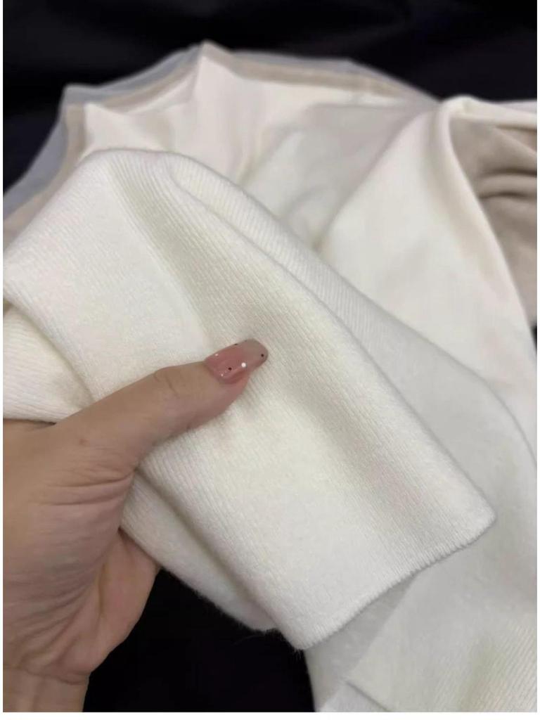 Women's Elegant Korean Style Half High Neck Knitted Sweater, Solid Color Pullover, Long Sleeve, Intellectual and Classy Temperament.