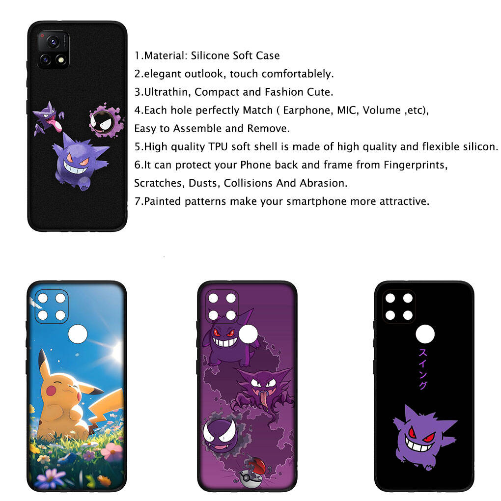 Cover for iPhone 17 16 15 Xiaomi Poco Redmi Note 14 13 12 11 Pro Max X 9 16e Samsung Galaxy S25 S24 S23 OPPO Huawei GO Gengar Pikachu Phone Case