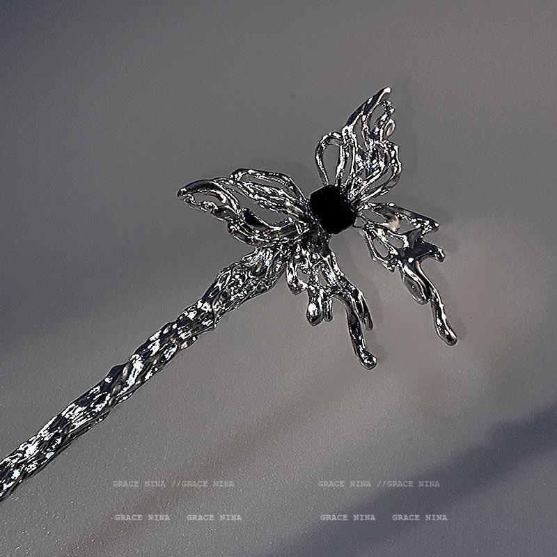 

Элегантная заколка-бабочка из жидкого металла: Высококлассный женский летний головной убор в древнем стиле