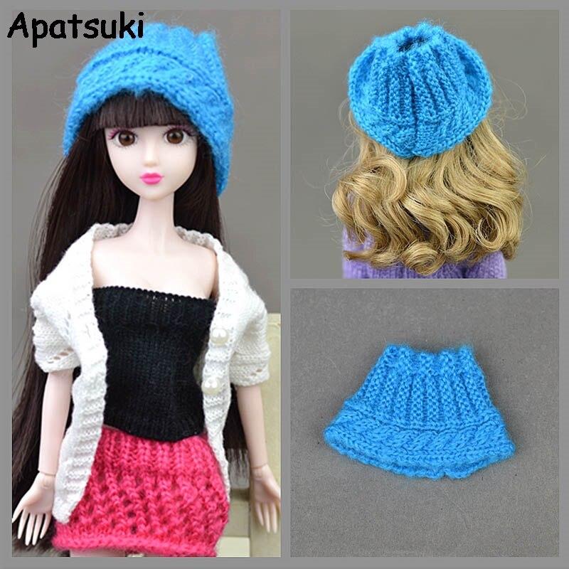 Multi Function Sweater Strapless Top Clothes For Barbie Doll Knitting Skirts For BJD Dolls Can Be Weared As Skirt Top Hat