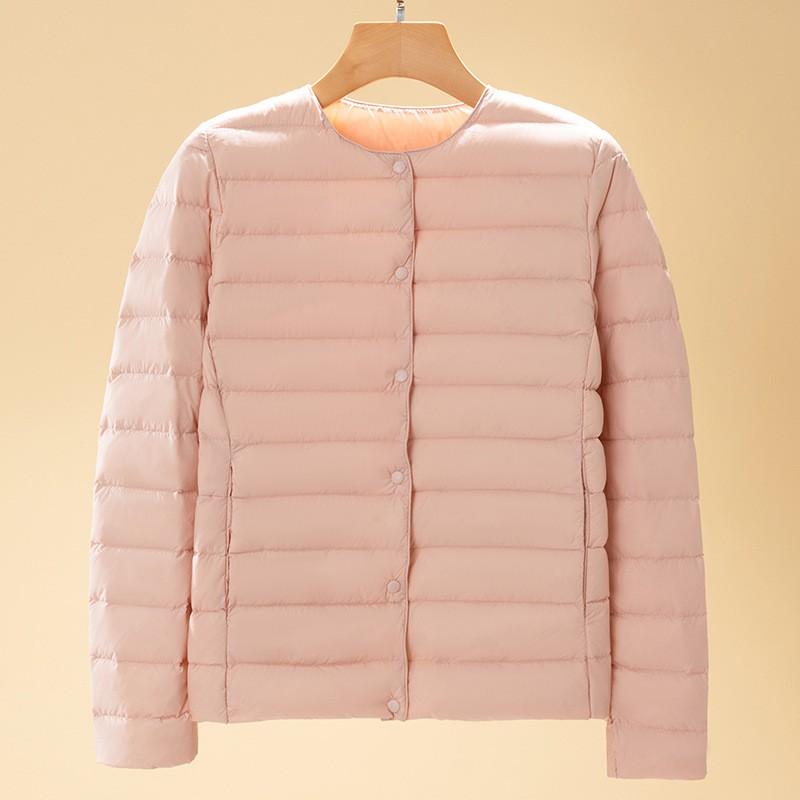 Womens Short Down Jacket V-Neck Long Sleeve Lightweight Warm Winter Coat Plus Size