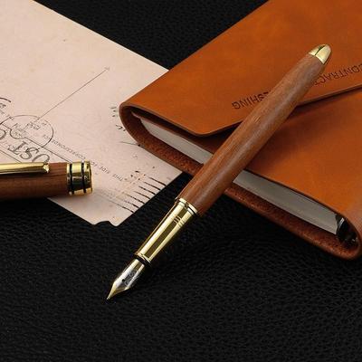 Stilou din lemn de alamă, stilou cu cerneală, practică de caligrafie pentru studenți, birou de afaceri, stilou cadou pentru ziua profesorului