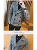 Men's 2022 Korean Style Plaid Woolen Short Coat - Trendy & Handsome for Autumn/Winter