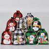 12pcs Christmas Checkered Linen Drawstring Bag Coarse Linen Candy Drawstring Storage Bag Children's Christmas Gift Bag Drawstring Bag