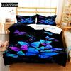 Colourful Butterfly Duvet Cover Bedding Set Comforter Cover with Pillowcases for Girls Gift Single Double Queen 3Pcs Full Size