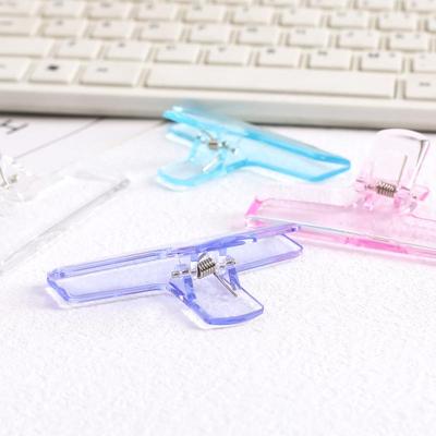 1 PcTransparent  Paper Clip Simplicity Korean Fashion Non-sticky Memo Pad Clip Beautiful Snack Seal Clip Student