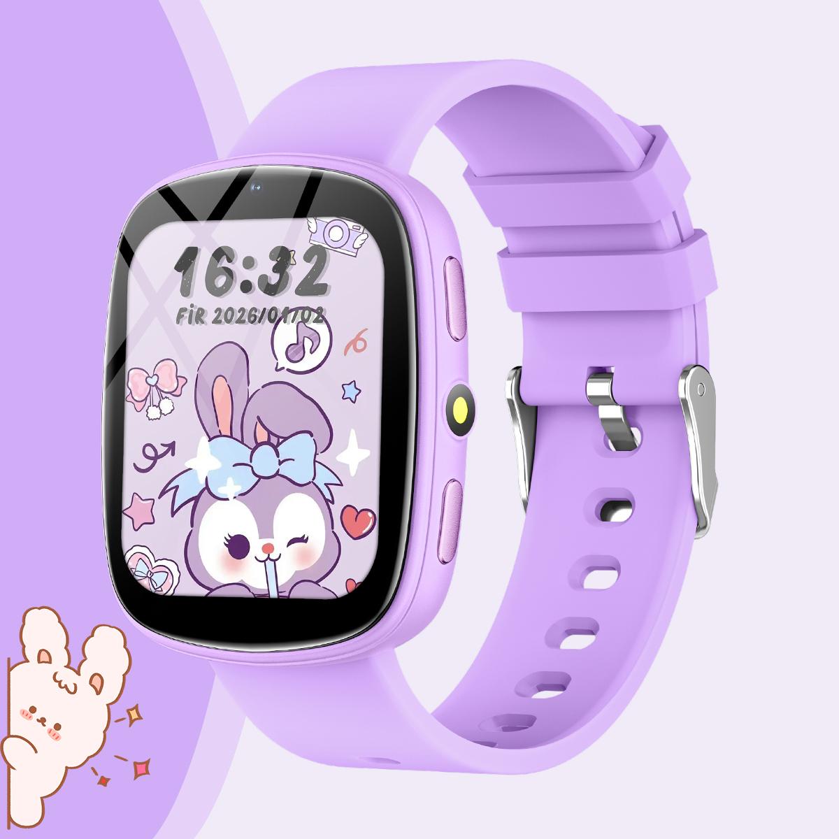 

NEW Smart Watch for Children Touch Screen Camera Control 260mAh Long Battery Flashlight 22 Games Learn Partners Boys Girls Gifts Game watch for kids фиолетовый