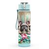 1PC Rabbit Butterfly Floral Country Print 750ml Color Plastic Sports Water Bottle Leakproof Flip Straw Lid Suitable for Sports Office Home Use
