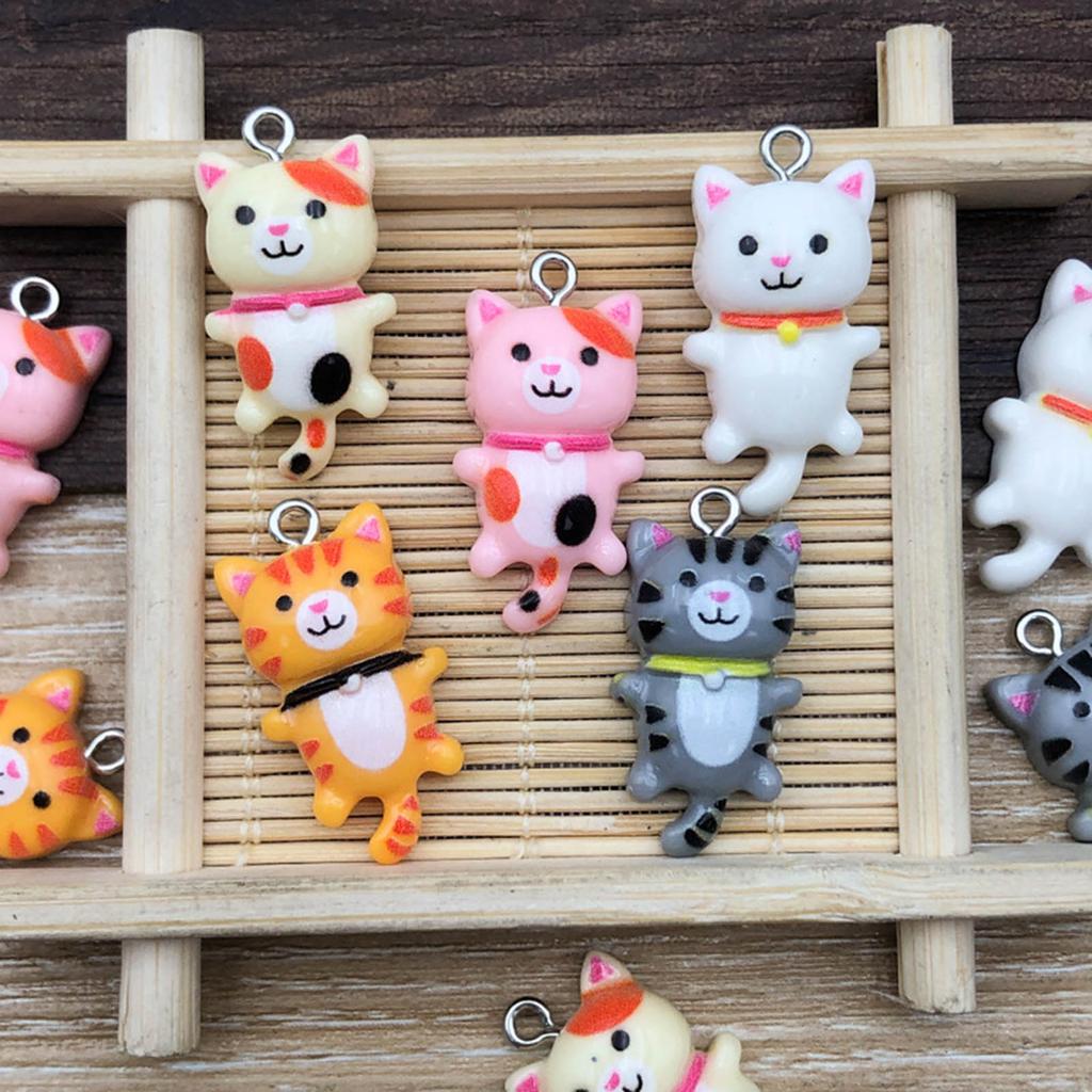 Cartoon Cat Earring Pendant Engaging Resin Cat Fun and Challenging Project DIY Resin Cat Craft Set for Animal Lovers