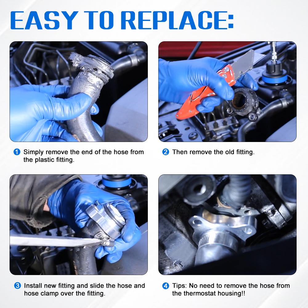 Neuer Aluminium-Wasserschlauchanschluss, Ersatz-Auto-Ersatz-Rohrverbinder 11537541992 11537544638 für BMW N54 335i 135i
