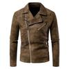 New American retro leather jacket, retro tie-dye washed matte process
