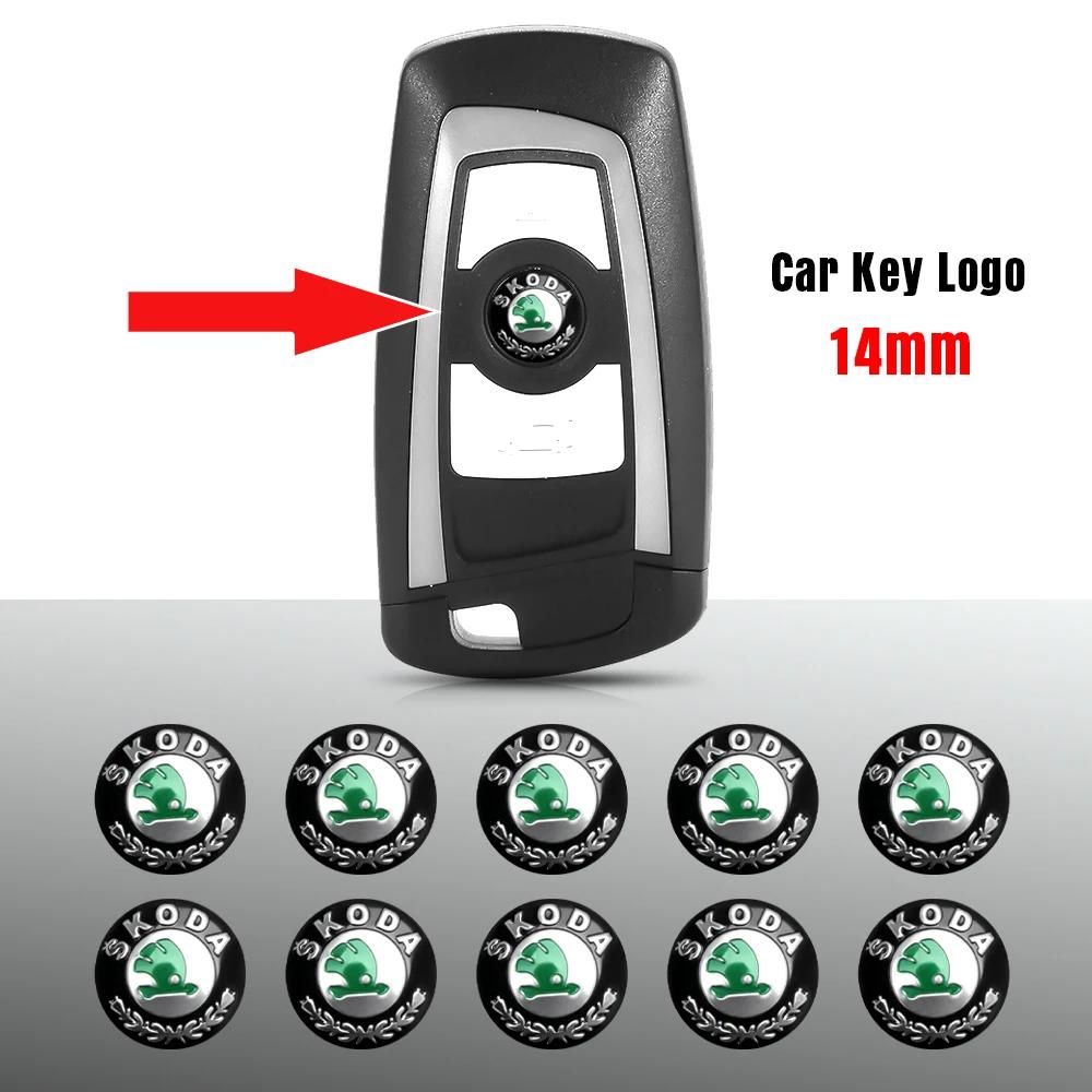 FMO3 for Skoda Rapid Fabia Octavia Superb VRS Scala VII Super 5/10PC Remote Control Car Logo Key Decal 14mm Decorative Accessories