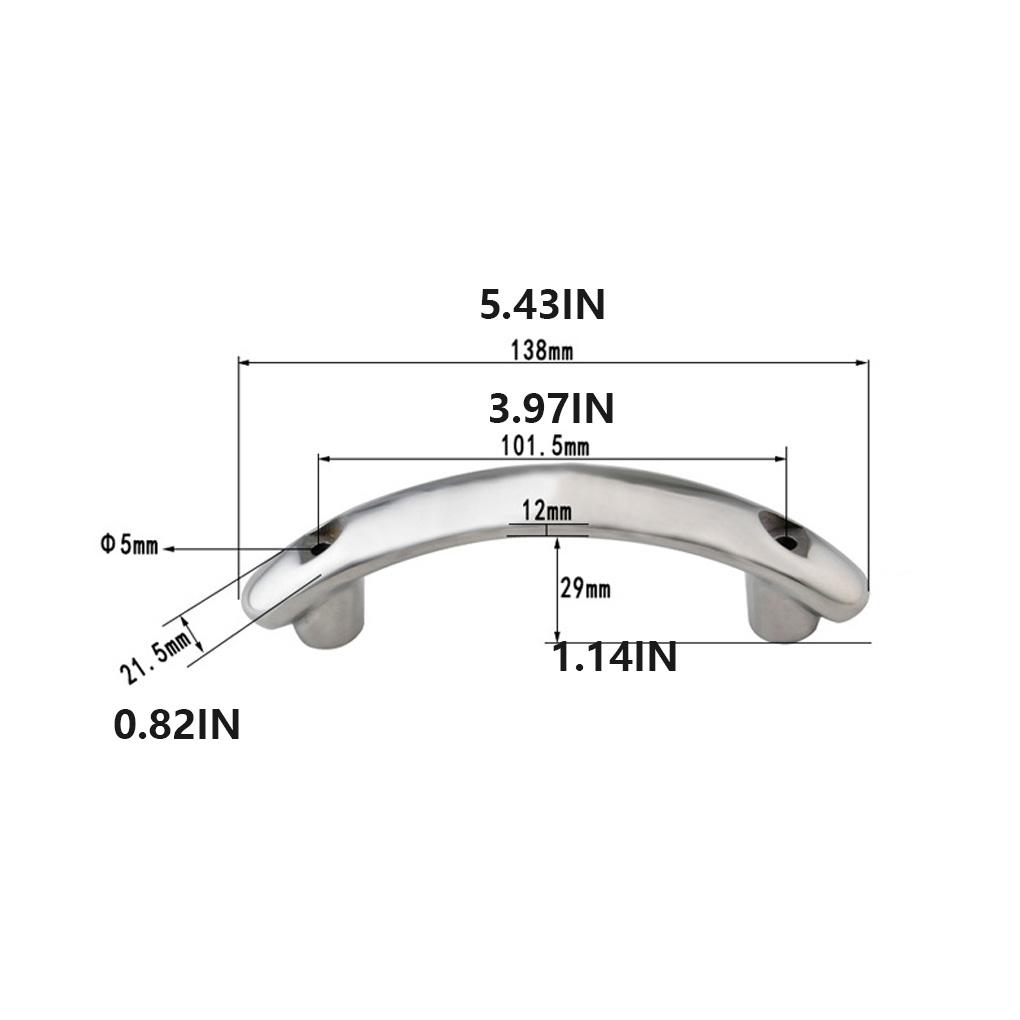 Stainless Steel Boat Handle Grab Thickened Solid Polished Equipment Bow Pull Rail Silver Rustproof Accessories
