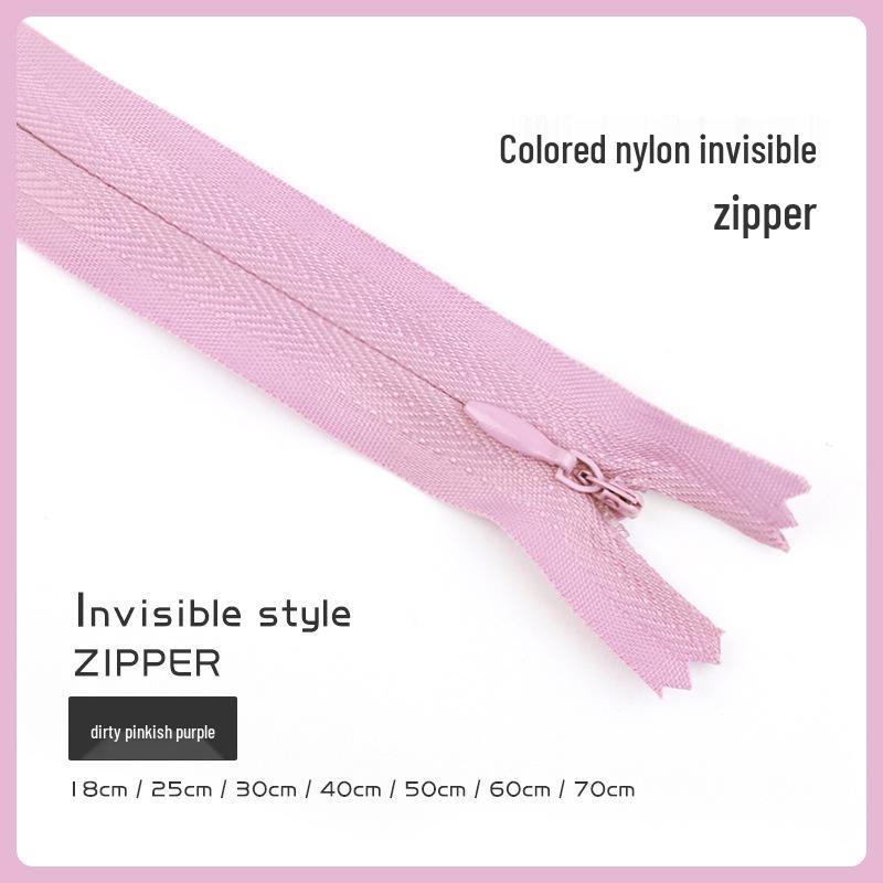 Fermeture éclair invisible colorée pour jupes, pantalons et chemises (18-70CM)