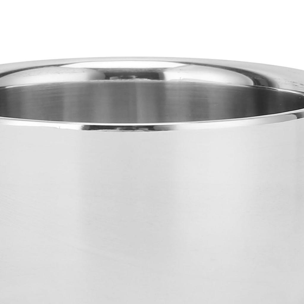 Kaffeetasse Edelstahl Doppelschicht Isolierung Milchbecher mit Löffel Untertasse Haushalt(Silber 180ML)