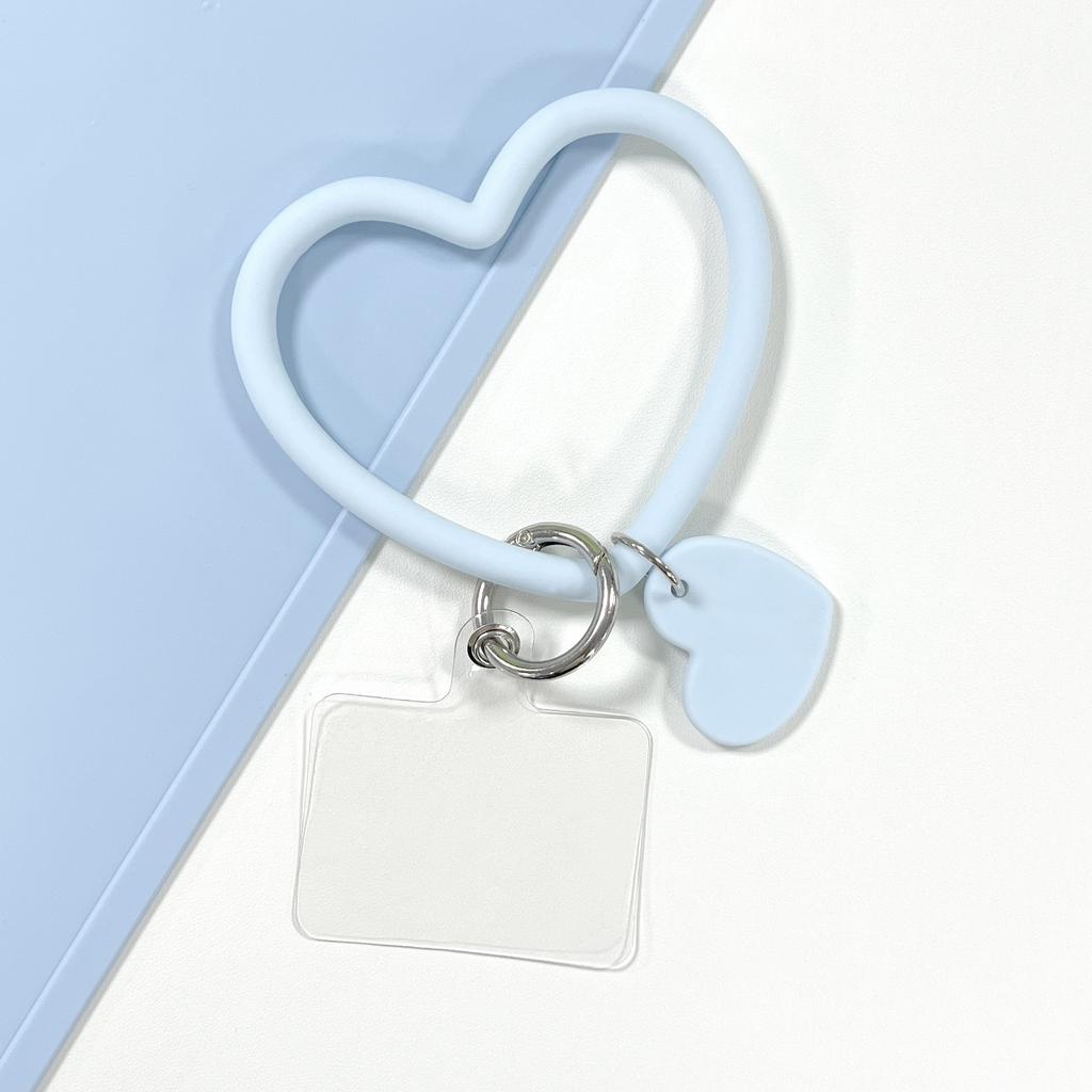 Heart-shaped Silicone Bracelet Keychain Portable Mobile Phone Strap Silicone Bracelet Anti-fall Wrist Strap