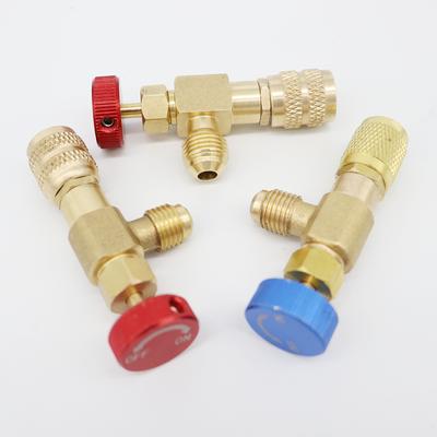 Air Conditioning Fluoridation Safety Valve R410 Refrigerant Filling Valve Refrigeration Switch R22 Copper Adapter Tool