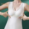 Winter Women Thermal Vest with Chest Pads Seamless Lace Fast Temperature Lock V Neck Slim Fit Elastic Sleeveless Inner Wear Bottoming Tank Top