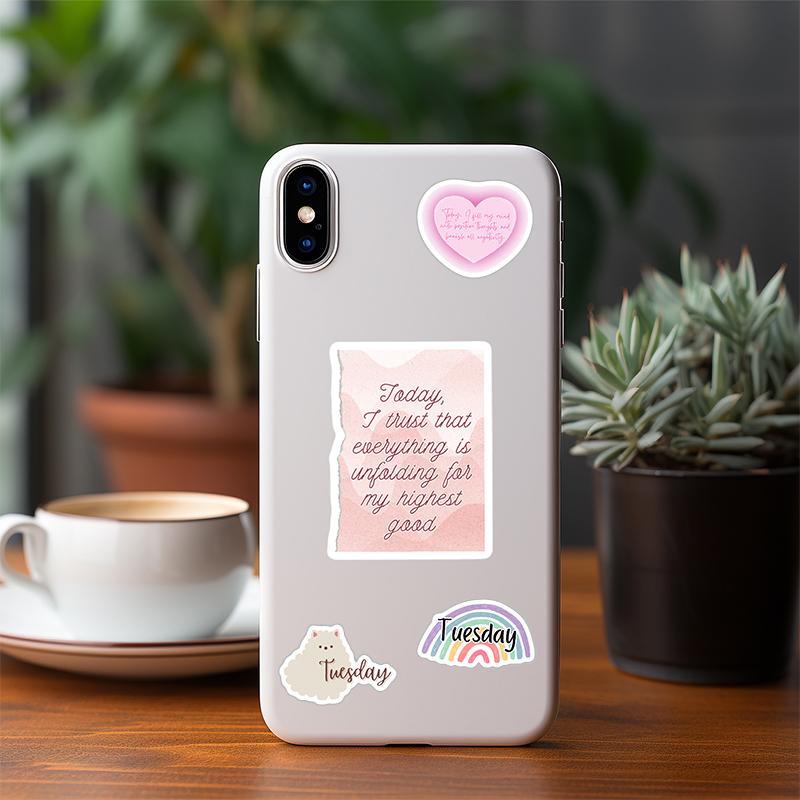 50PCS Motivational Stickers Inspirational Quotes Stickers English Motivational Decals Waterproof Vinyl Water Bottles Laptop