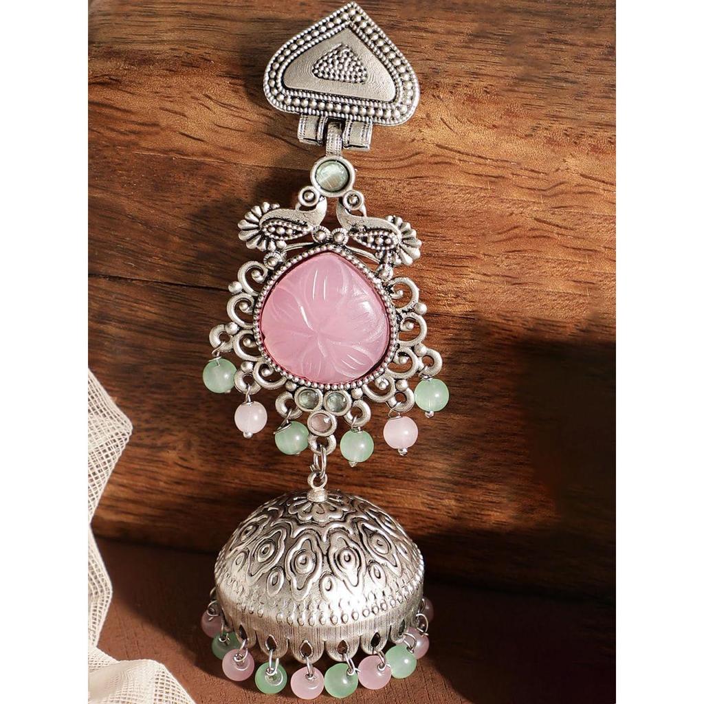 Oxidised Jhumka Earrings Stylish Boho Trendy Jewellery Gift for Women & Girls