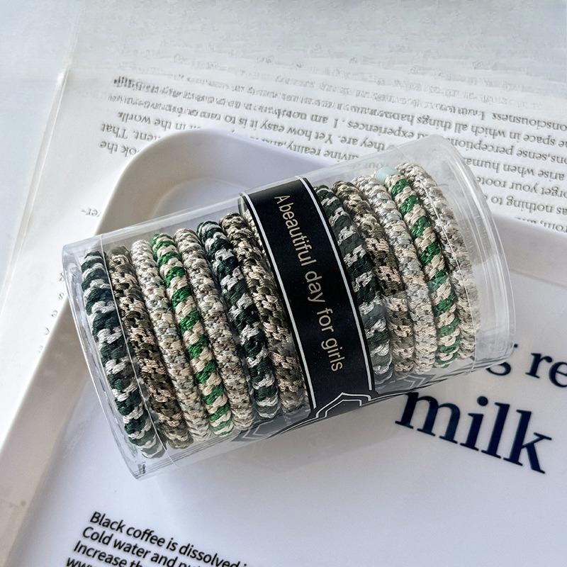 10pcs Thickened Hair Band  Coffee-colored Hair Tie  Cream-tied Ponytail Rubber Band  Simple and Elegant for WomenElasticity Durable  High-end Feel