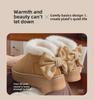Women's Bow-Knot Cotton Heel Boots: Warm, Stylish & Versatile for Winter