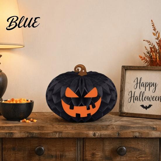 Indoor Hanging Props Halloween Honeycomb Ornament Pumpkin Spider Paper Party Atmosphere Supplies Decoration for Home Office Classroom Holiday